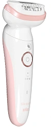 Эпилятор Braun SES9-030 скор.:2 насад.:3 от электр.сети от аккум. белый/розовый