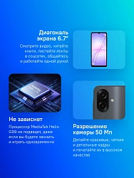 Смартфон Samsung SM-A075F Galaxy A07 64Gb 4Gb черный моноблок 3G 4G 2Sim 6.7" 720x1600 Android 15 50Mpix 802.11 a/b/g/n/ac GPS GSM900/1800 GSM1900 Protect microSD max2048Gb
