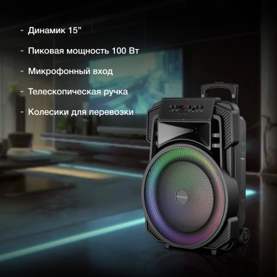 Минисистема Hyundai H-MC1295 черный 35Вт FM USB BT micro SD