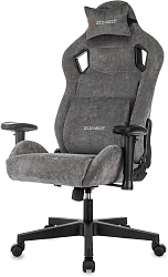 Кресло игровое Zombie Ghost Fabric серый Light-19 с подголов. крестов. пластик