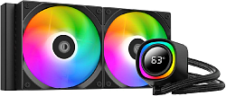 Система водяного охлаждения ID-Cooling FX240 TD ARGB Soc-AM5/AM4/1200/1700/1851 черный 4-pin 27.2dB Al LCD 300W Ret