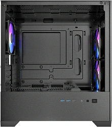Корпус Azza AEROHEX-M черный без БП mATX 4x120mm 1xUSB2.0 2xUSB3.0 audio bott PSU