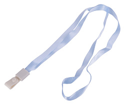 Шнур для пропуска Deli 8352l-blue 45х1см нейлон голубой (упак.:12шт) пластиковый пакет
