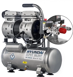 Компрессор поршневой Hyundai HYC 14206LMS безмасляный 140л/мин 6л 750Вт серебристый