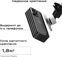 Держатель Magssory KIT002 магнитный беспров.з/у. серый для смартфонов