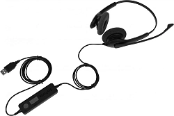 Наушники с микрофоном Jabra BIZ 1500 Duo черный 2.3м накладные USB оголовье (1559-0159)