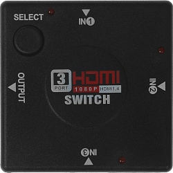 Переключатель аудио-видео Premier HDMI (f)/HDMI (f)/HDMI (f) черный (7003)