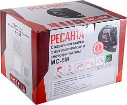 Маска сварщика Ресанта МС-5М филь.:хамел. кл.:1/1/1/2 см.экр.100x95мм черный (65/76)