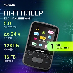Плеер Hi-Fi Flash Digma Z4 BT 16Gb черный/1.5"/FM/microSDHC/clip