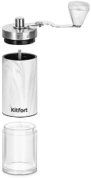 Кофемолка Kitfort КТ-7471 ручная сист.помол.:жернова вместим.:25гр серый/серебристый