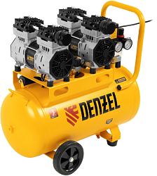 Компрессор поршневой Denzel DLS 1500/50 безмасляный 260л/мин 50л 1500Вт желтый