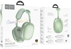 Наушники мониторные Hoco W55 TWS зеленый беспроводные bluetooth оголовье (32706)