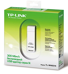 Сетевой адаптер Wi-Fi TP-Link TL-WN821N N300 USB 2.0 (ант.внутр.) 1ант.