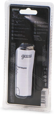 Фонарь ручной Gauss GFL207 черный 3Вт лам.:светодиод. встроенный аккумулятор (GF207)