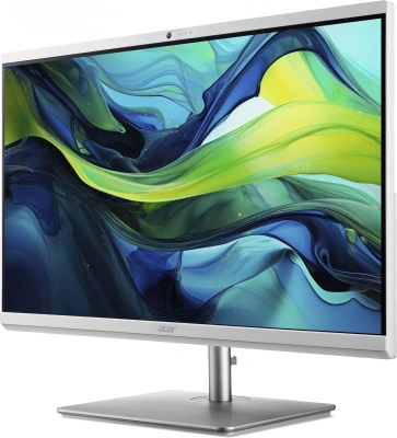 Моноблок Acer Aspire C24-195ES 23.8" Full HD Core Ultra 5 125U (1.3) 8Gb SSD512Gb Graphics CR Eshell GbitEth WiFi BT 65W клавиатура мышь Cam серебристый 1920x1080