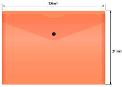 Конверт на кнопке Бюрократ Double Neon DNEPK803A4OR A4 гориз. пластик 0.15мм оранжевый
