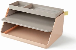 Лоток горизонтальный Deli XDM34pink 2отд. для бумаг A4 315x270x170мм розовый пластик (упак.:1шт)