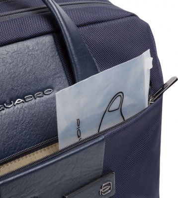 Сумка дорожная Piquadro BRIEF2 (BV4729BR2/BLU) 40x36x16см 24л. 2.468кг. нейлон/натур.кожа темно-синий