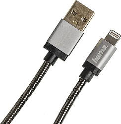 Кабель Hama Metal 00173626 USB (m)-Lightning (m) 1.5м черный