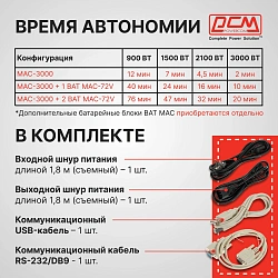 Источник бесперебойного питания Powercom Macan MAC-3000 3000Вт 3000ВА черный