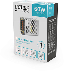 Блок питания Gauss Basic для лен.светод. серый (BT503)