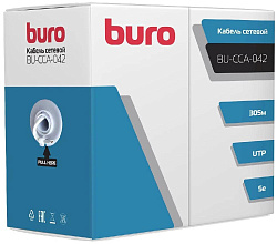 Кабель сетевой Buro BU-CCA-042 UTP 4 пары cat.5E solid 0.42мм CCA 305м серый