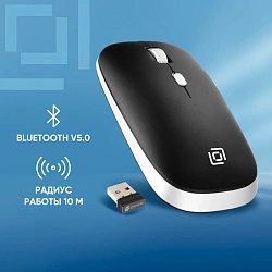 Мышь Оклик 599MWB черный оптическая 1600dpi silent беспров. BT/Radio USB для ноутбука 4but (1520854)
