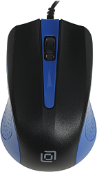 Мышь Оклик 225M черный/синий оптическая 1200dpi USB 3but (288233)