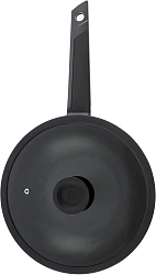 Сковорода ВОК (WOK) Rondell Kontur RDA-1489 круглая 28см покрытие: Xylan Plus ручка несъемная (с крышкой) графитовый