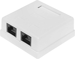 Розетка Hyperline SB1-2-8P8C-C5E-WHRJ45 2 кат.5E UTP бел. (упак.:1шт)