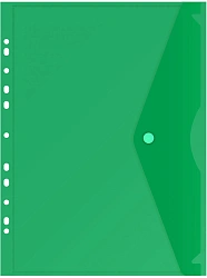 Конверт на кнопке Бюрократ -PK880 A4 с перфорац. по длинной стороне пластик 0.18мм ассорти
