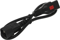 Шнур питания Lanmaster LAN-PP13L/14-0.5-BK C13-С14 проводник.:3x0.75мм2 0.5м 220В черный