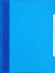Папка-скоросшиватель Бюрократ -PS-K20BLU A4 прозрач.верх.лист карм.на лиц.стор. пластик синий 0.12/0.16