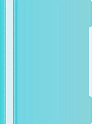 Папка-скоросшиватель Бюрократ Pastel -PSLPAST/BLUE A4 прозрач.верх.лист пластик голубой 0.14/0.18