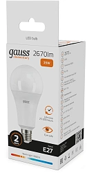 Лампа светодиодная Gauss Globe Elementary 35Вт цок.:E27 груша 220B св.свеч.бел.теп. А67 (упак.:10шт) (70215)