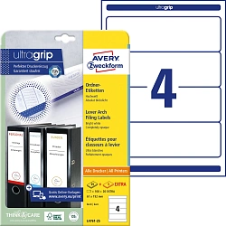 Этикетки Avery Zweckform L4761-25 A4 61x192мм 4шт на листе/80г/м2/25л./белый самоклей. универсальная