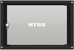 Шкаф коммутационный NTSS Lime (NTSS-WL6U5535GS-BL) настенный 6U 550x350мм пер.дв.стекл несъемн.бок.пан. 30кг черный 270мм 8.4кг 110град. 370мм IP20 сталь