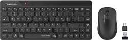 Клавиатура + мышь A4Tech Fstyler FG2200 Air2 клав:черный мышь:черный USB беспроводная slim (FG2200 AIR2 BLACK)