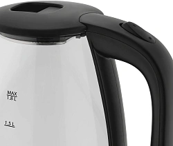 Чайник электрический Vitek VT-7004 1.8л. 1850Вт прозрачный/черный корпус: стекло/пластик