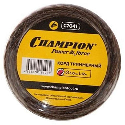 Леска для садовых триммеров Champion C7041 d=3.0мм L=12м