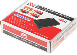 Внешний корпус для HDD/SSD AgeStar 31UB2P3C SATA USB3.2 пластик черный hotswap 2.5"