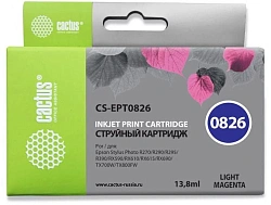 Картридж струйный Cactus CS-EPT0826 T0826 светло-пурпурный (13.8мл) для Epson Stylus Photo R270/290/RX590 с чипом
