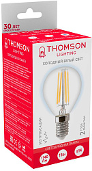 Лампа филам. Thomson Filament TH-B2338 11Вт цок.:E14 шар 220B св.свеч.бел.хол. Globe (упак.:1шт)