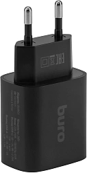 Сетевое зар./устр. Buro BUWD1 20W 3A (PD+QC) USB-C/USB-A универсальное черный (BUWD18P110BK)
