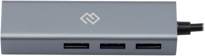 Разветвитель USB-C + USB-A Digma DHUB-LAN-4port 4порт. серебристый