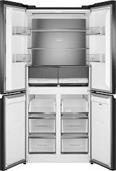 Холодильник Weissgauff WCD 450 Rock Glass NoFrost Inverter 3-хкамерн. графит темный инвертер