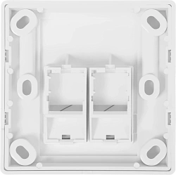 Панель Suprlan 10-0334-1 лицевая со шторкой 80x80 2xKeystone ABS пластик белый