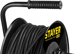 Удлинитель силовой Stayer 55076-50_z01 3x2.5кв.мм 4розет. 50м КГ катушка черный