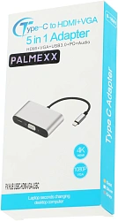 Разветвитель USB-C Palmexx серебристый (PX/HUB USBC-HDMI-VGA-USBC)