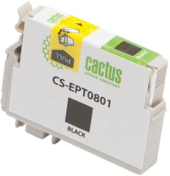Картридж струйный Cactus CS-EPT0801 T0801 черный (13.0мл) для Epson Stylus PhotoP50/PX650/PX660/PX700/PX700W/PX710/PX710W/PX720/PX720WD/PX800/PX800FW/PX810/PX810FW/PX820/PX820FWD/R265/R285/R360/RX560/RX585/RX685 с чипом